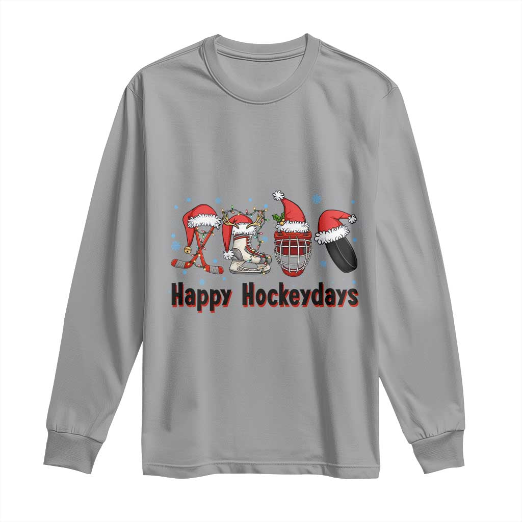 Happy Hockeydays Long Sleeve Shirt Funny Christmas Ice Hockey Gift - Wonder Print Shop