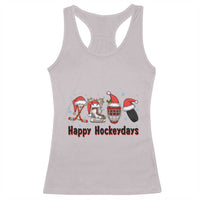 Happy Hockeydays Racerback Tank Top Funny Christmas Ice Hockey Gift - Wonder Print Shop