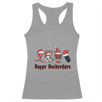 Happy Hockeydays Racerback Tank Top Funny Christmas Ice Hockey Gift - Wonder Print Shop