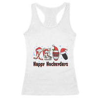 Happy Hockeydays Racerback Tank Top Funny Christmas Ice Hockey Gift - Wonder Print Shop