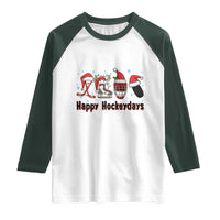Happy Hockeydays Raglan Shirt Funny Christmas Ice Hockey Gift - Wonder Print Shop