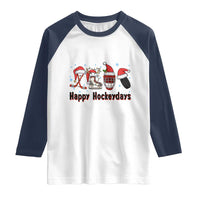 Happy Hockeydays Raglan Shirt Funny Christmas Ice Hockey Gift - Wonder Print Shop