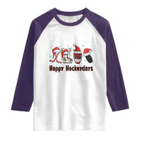 Happy Hockeydays Raglan Shirt Funny Christmas Ice Hockey Gift - Wonder Print Shop