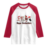 Happy Hockeydays Raglan Shirt Funny Christmas Ice Hockey Gift - Wonder Print Shop