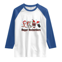 Happy Hockeydays Raglan Shirt Funny Christmas Ice Hockey Gift - Wonder Print Shop