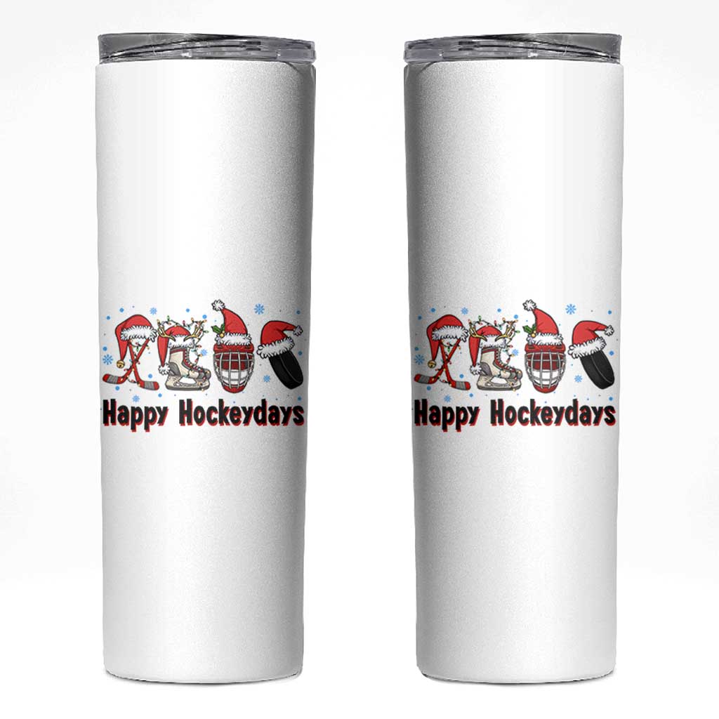 Happy Hockeydays Skinny Tumbler Funny Christmas Ice Hockey Gift - Wonder Print Shop