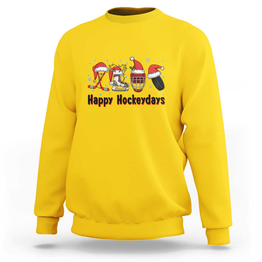 Happy Hockeydays Sweatshirt Funny Christmas Ice Hockey Gift - Wonder Print Shop