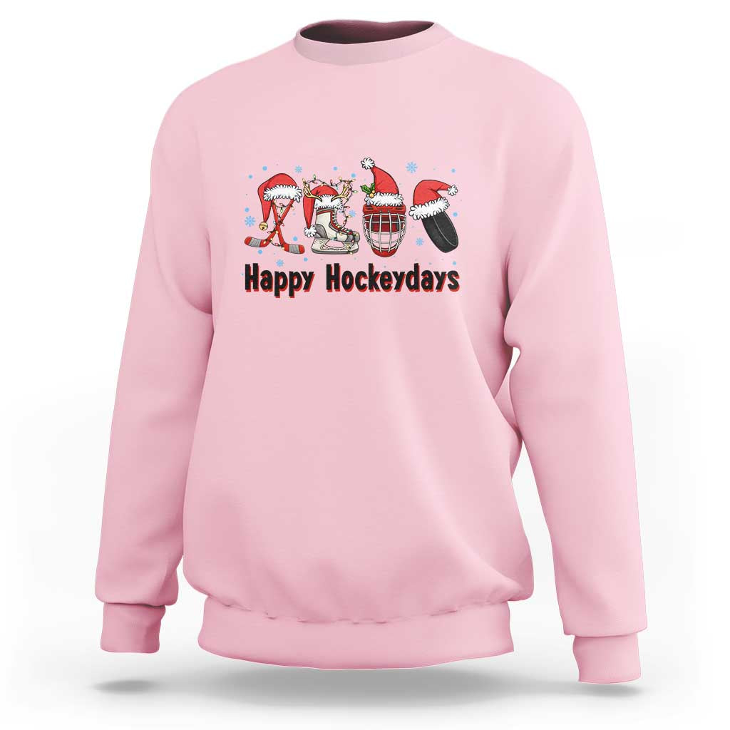 Happy Hockeydays Sweatshirt Funny Christmas Ice Hockey Gift - Wonder Print Shop