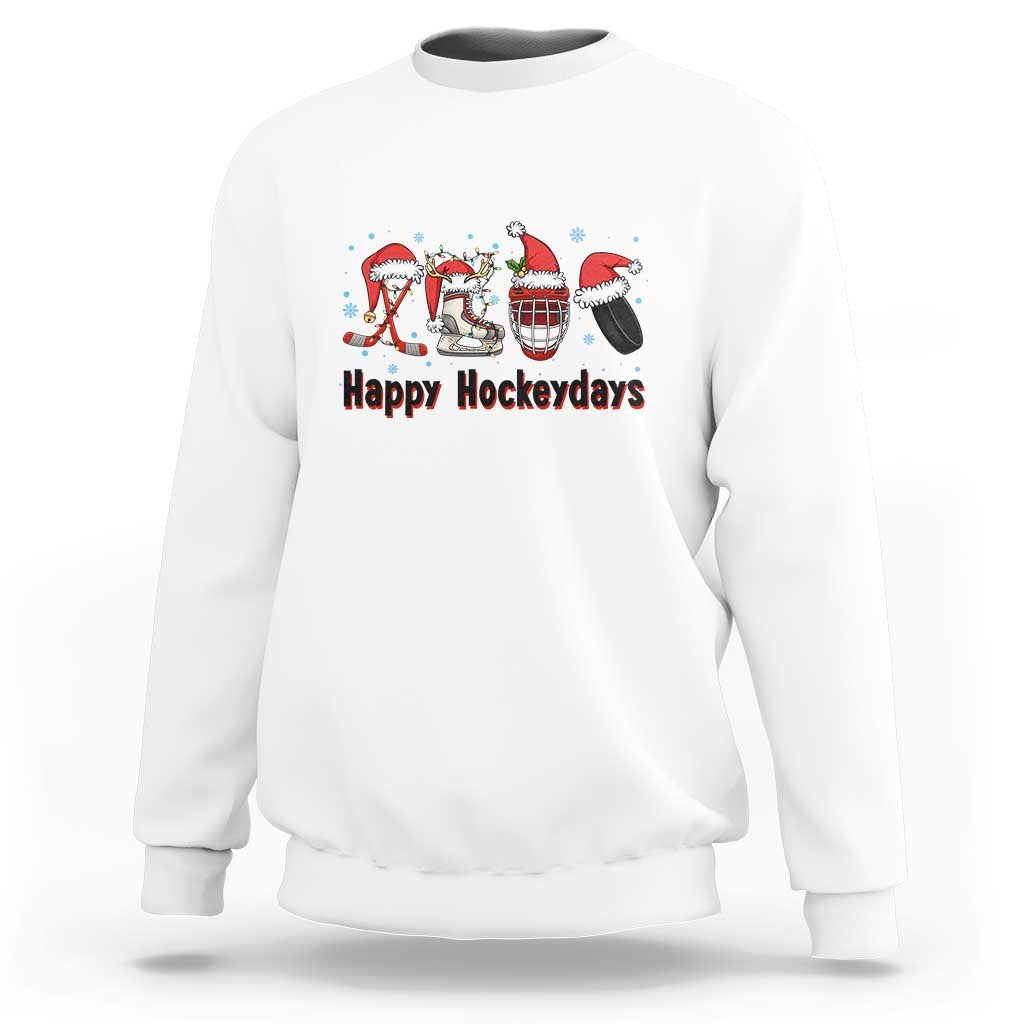 Happy Hockeydays Sweatshirt Funny Christmas Ice Hockey Gift - Wonder Print Shop