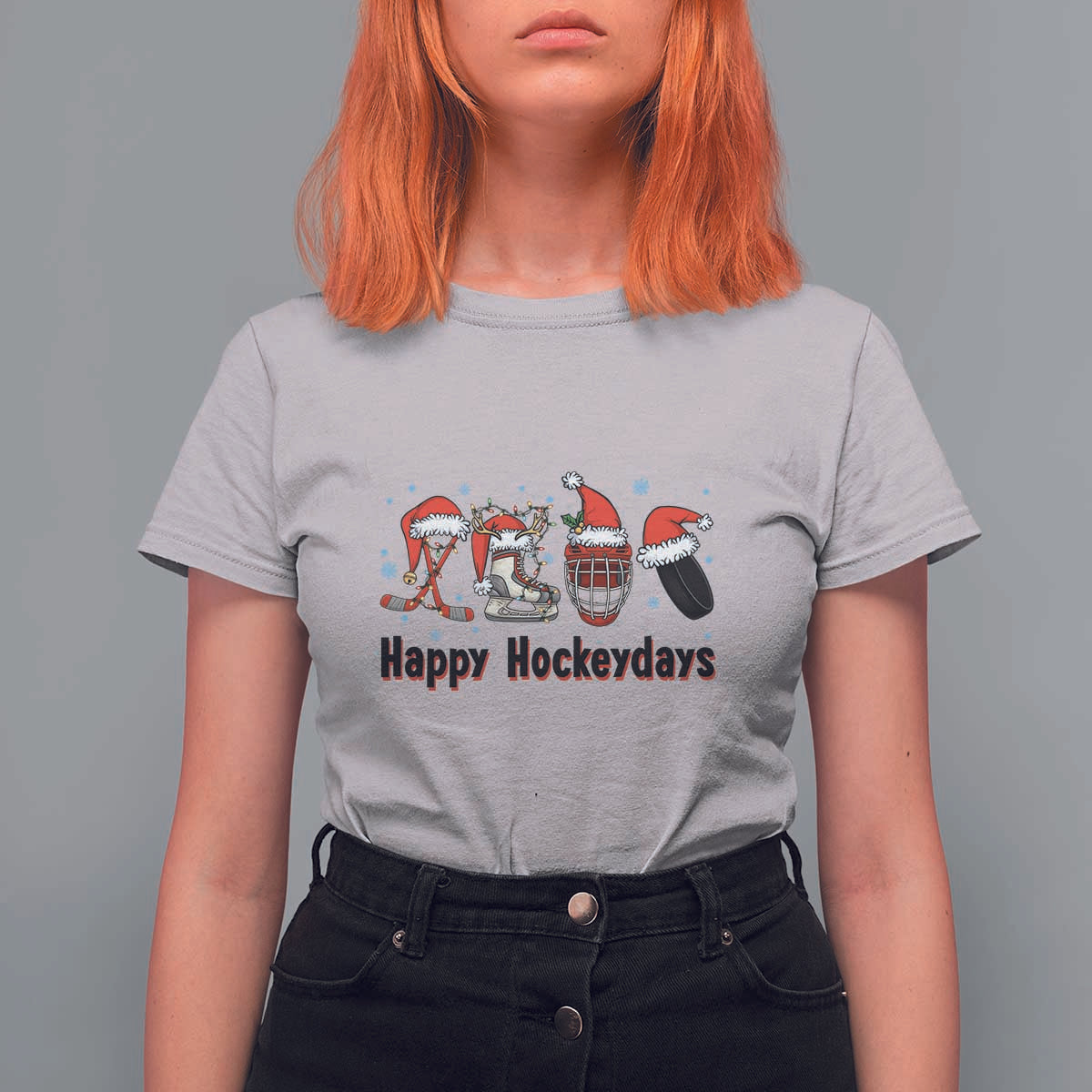 Happy Hockeydays T Shirt For Women Funny Christmas Ice Hockey Gift - Wonder Print Shop