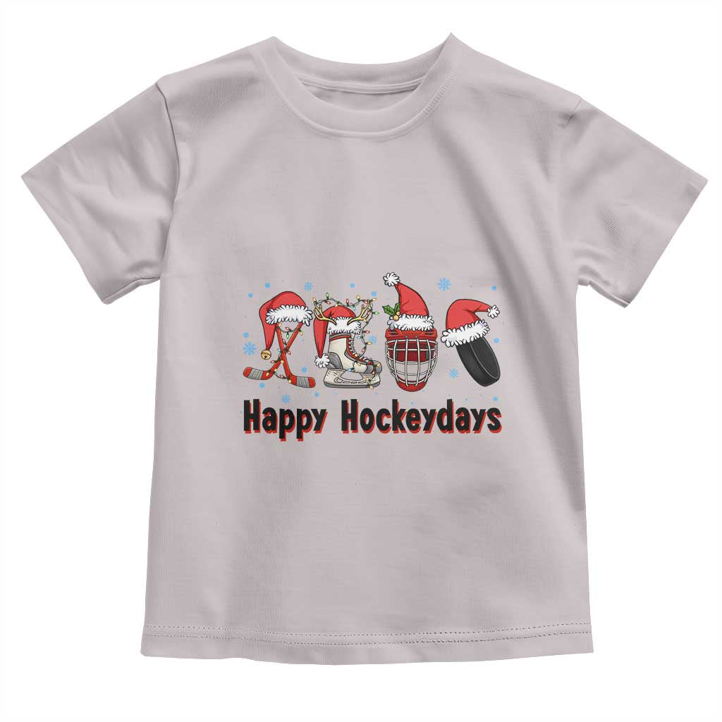 Happy Hockeydays Toddler T Shirt Funny Christmas Ice Hockey Gift - Wonder Print Shop