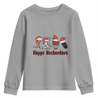 Happy Hockeydays Youth Sweatshirt Funny Christmas Ice Hockey Gift - Wonder Print Shop