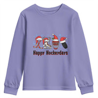 Happy Hockeydays Youth Sweatshirt Funny Christmas Ice Hockey Gift - Wonder Print Shop
