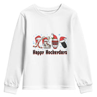 Happy Hockeydays Youth Sweatshirt Funny Christmas Ice Hockey Gift - Wonder Print Shop
