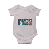 Funny Ice Hockey Christmas Gift Baby Onesie Santa Snowman And Gingerbread Playing Together - Wonder Print Shop