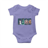Funny Ice Hockey Christmas Gift Baby Onesie Santa Snowman And Gingerbread Playing Together - Wonder Print Shop