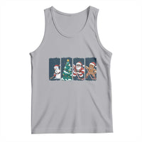 Funny Ice Hockey Christmas Gift Tank Top Santa Snowman And Gingerbread Playing Together - Wonder Print Shop