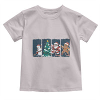 Funny Ice Hockey Christmas Gift Toddler T Shirt Santa Snowman And Gingerbread Playing Together - Wonder Print Shop