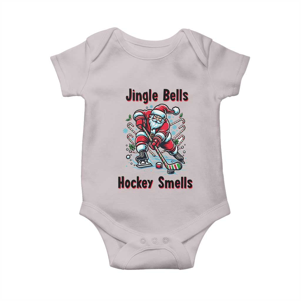 Jingle Bells Hockey Smells Baby Onesie Funny Santa Ice Hockey Christmas Gift - Wonder Print Shop