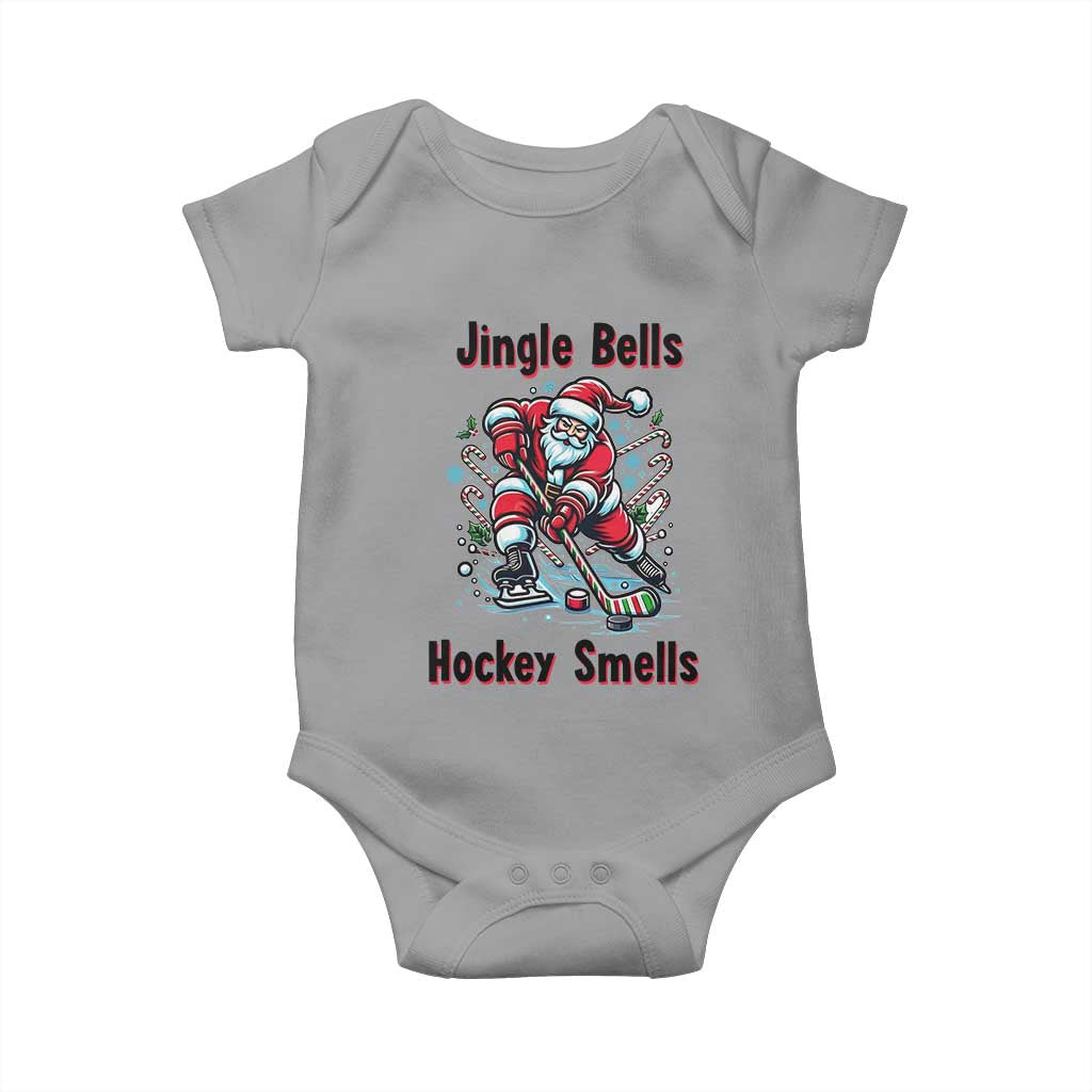 Jingle Bells Hockey Smells Baby Onesie Funny Santa Ice Hockey Christmas Gift - Wonder Print Shop