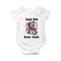 Jingle Bells Hockey Smells Baby Onesie Funny Santa Ice Hockey Christmas Gift - Wonder Print Shop
