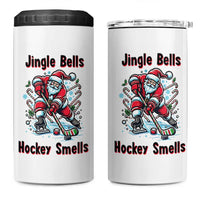 Jingle Bells Hockey Smells 4 in 1 Can Cooler Tumbler Funny Santa Ice Hockey Christmas Gift - Wonder Print Shop