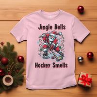 Jingle Bells Hockey Smells T Shirt Funny Santa Ice Hockey Christmas Gift - Wonder Print Shop