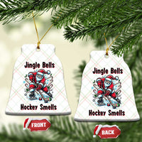 Jingle Bells Hockey Smells Ceramic Ornament Funny Santa Ice Hockey Christmas Gift - Wonder Print Shop