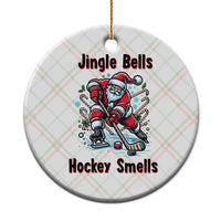 Jingle Bells Hockey Smells Ceramic Ornament Funny Santa Ice Hockey Christmas Gift - Wonder Print Shop