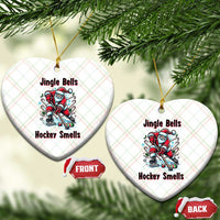 Jingle Bells Hockey Smells Ceramic Ornament Funny Santa Ice Hockey Christmas Gift - Wonder Print Shop