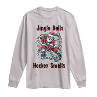 Jingle Bells Hockey Smells Long Sleeve Shirt Funny Santa Ice Hockey Christmas Gift - Wonder Print Shop