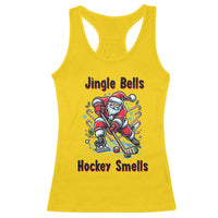 Jingle Bells Hockey Smells Racerback Tank Top Funny Santa Ice Hockey Christmas Gift - Wonder Print Shop