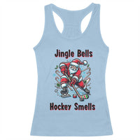 Jingle Bells Hockey Smells Racerback Tank Top Funny Santa Ice Hockey Christmas Gift - Wonder Print Shop