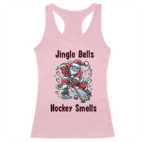Jingle Bells Hockey Smells Racerback Tank Top Funny Santa Ice Hockey Christmas Gift - Wonder Print Shop