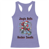 Jingle Bells Hockey Smells Racerback Tank Top Funny Santa Ice Hockey Christmas Gift - Wonder Print Shop