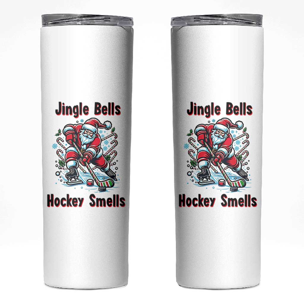 Jingle Bells Hockey Smells Skinny Tumbler Funny Santa Ice Hockey Christmas Gift - Wonder Print Shop