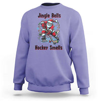 Jingle Bells Hockey Smells Sweatshirt Funny Santa Ice Hockey Christmas Gift - Wonder Print Shop