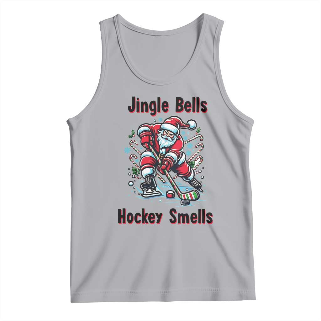 Jingle Bells Hockey Smells Tank Top Funny Santa Ice Hockey Christmas Gift - Wonder Print Shop
