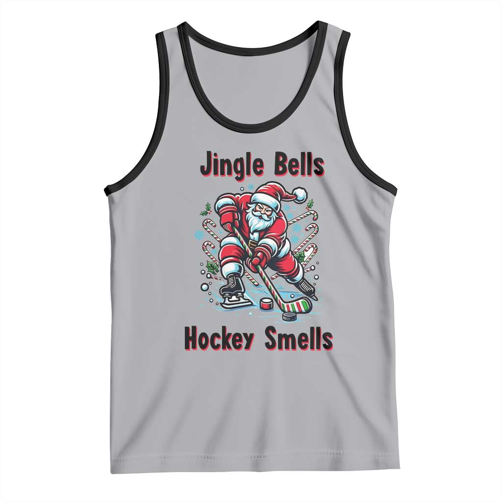 Jingle Bells Hockey Smells Tank Top Funny Santa Ice Hockey Christmas Gift - Wonder Print Shop