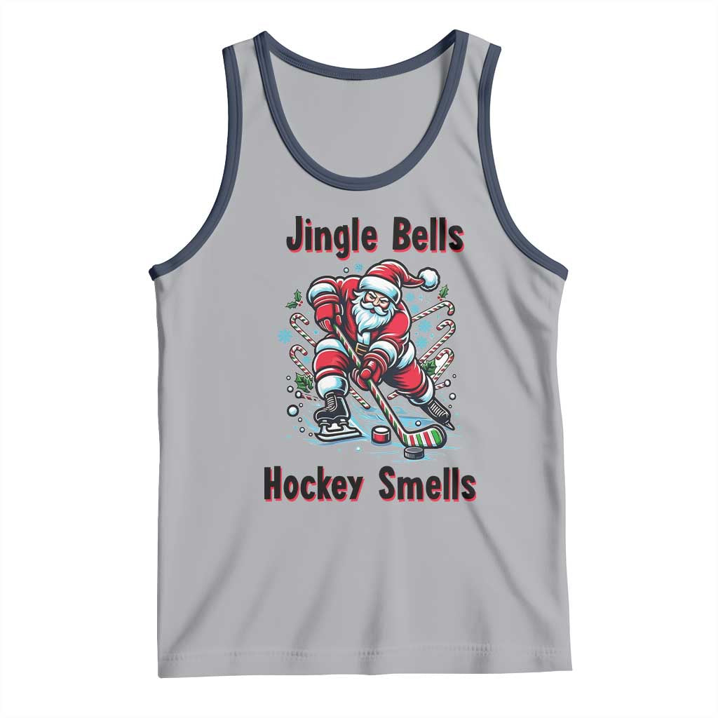 Jingle Bells Hockey Smells Tank Top Funny Santa Ice Hockey Christmas Gift - Wonder Print Shop