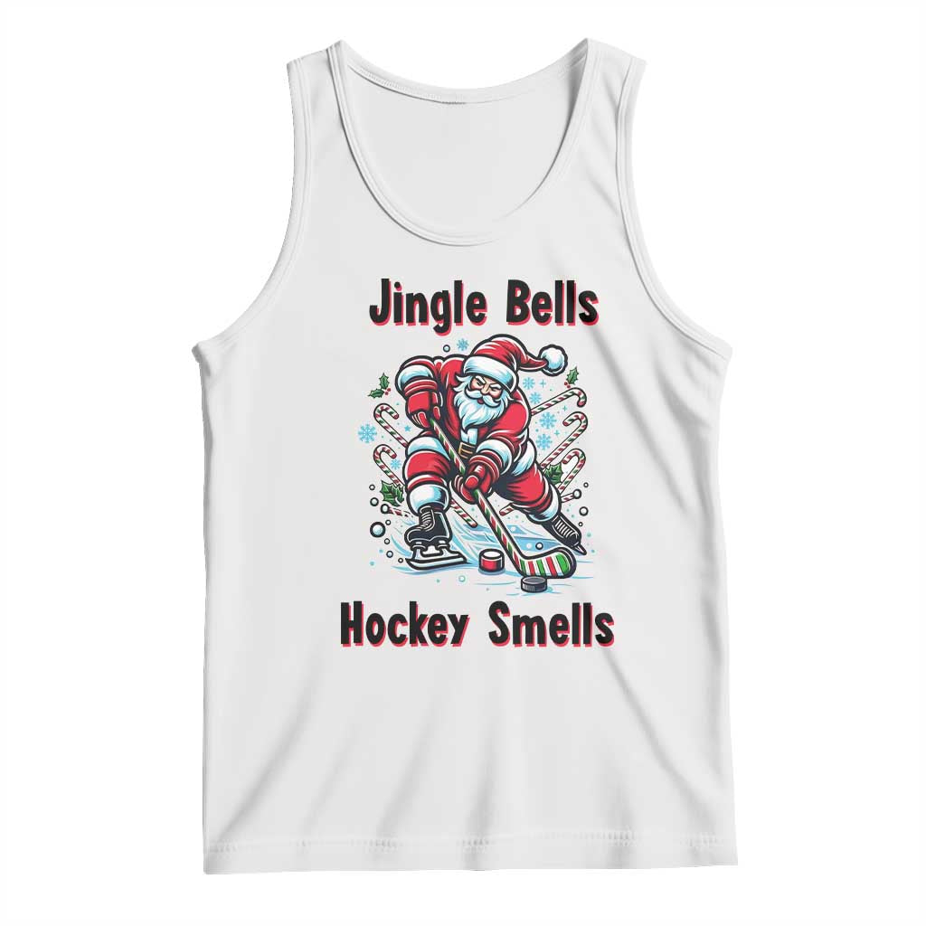 Jingle Bells Hockey Smells Tank Top Funny Santa Ice Hockey Christmas Gift - Wonder Print Shop