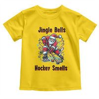 Jingle Bells Hockey Smells Toddler T Shirt Funny Santa Ice Hockey Christmas Gift - Wonder Print Shop