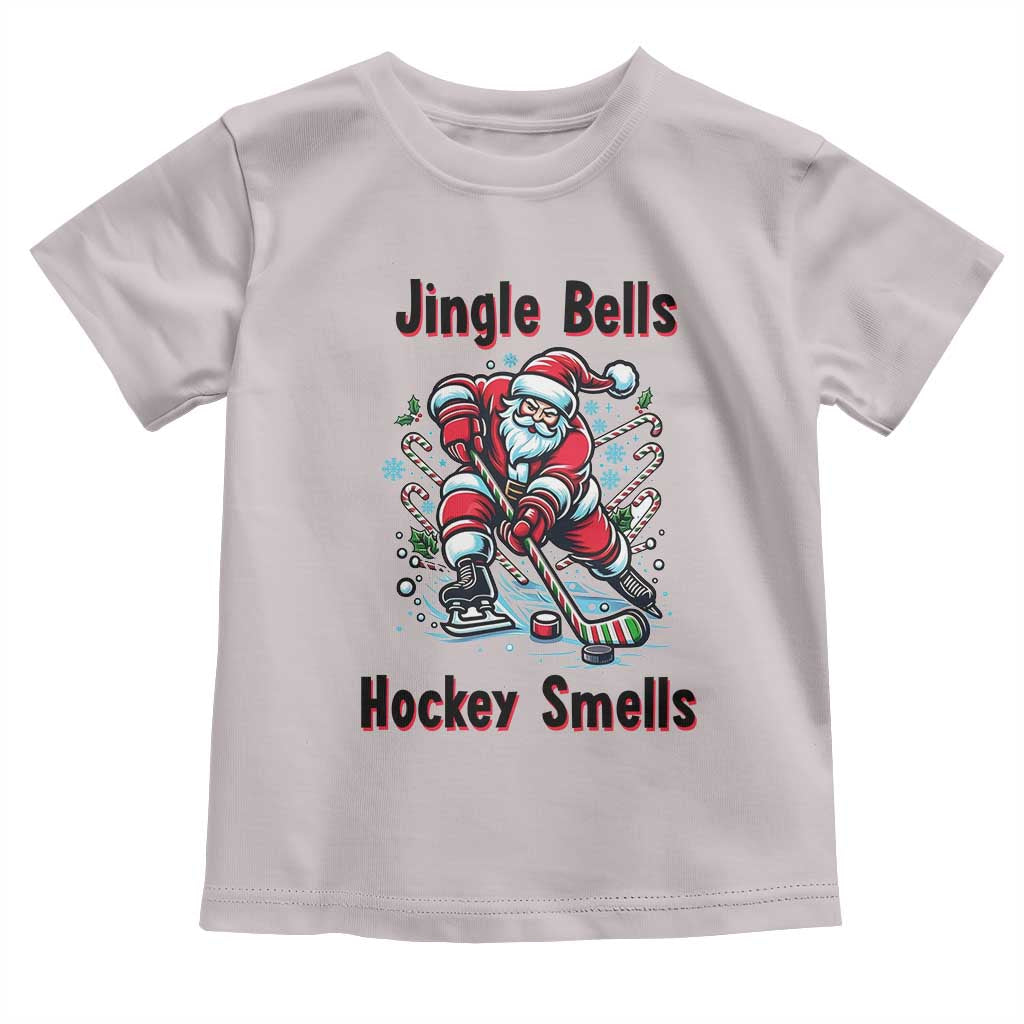 Jingle Bells Hockey Smells Toddler T Shirt Funny Santa Ice Hockey Christmas Gift - Wonder Print Shop