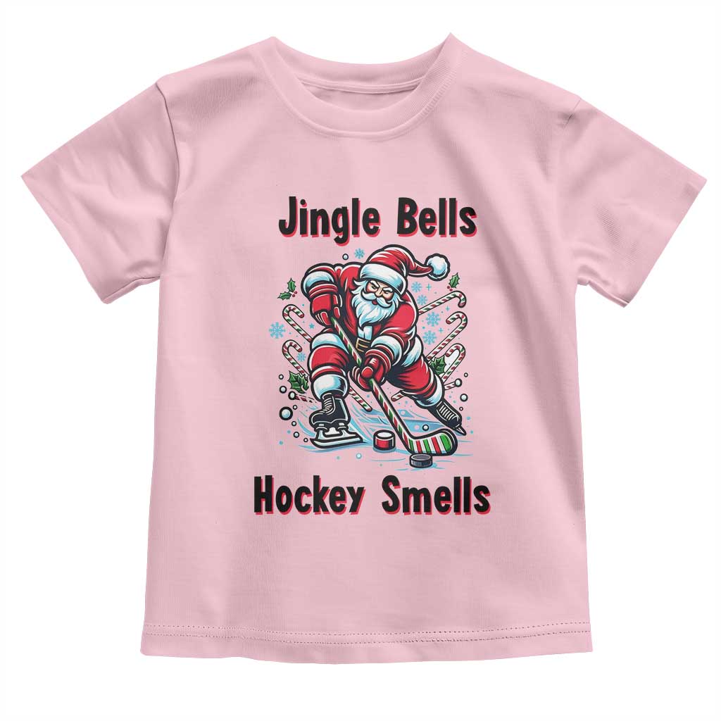 Jingle Bells Hockey Smells Toddler T Shirt Funny Santa Ice Hockey Christmas Gift - Wonder Print Shop