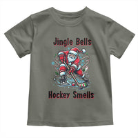 Jingle Bells Hockey Smells Toddler T Shirt Funny Santa Ice Hockey Christmas Gift - Wonder Print Shop