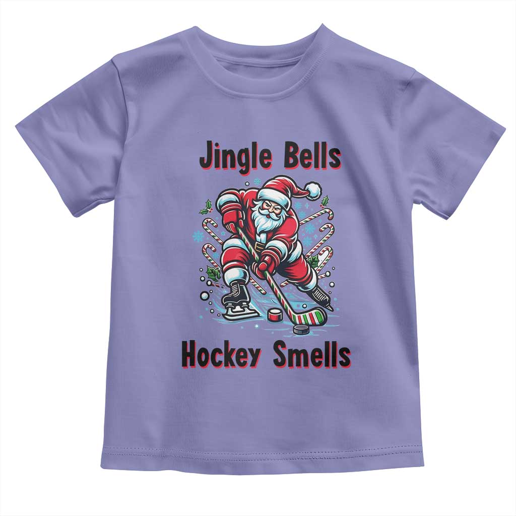 Jingle Bells Hockey Smells Toddler T Shirt Funny Santa Ice Hockey Christmas Gift - Wonder Print Shop