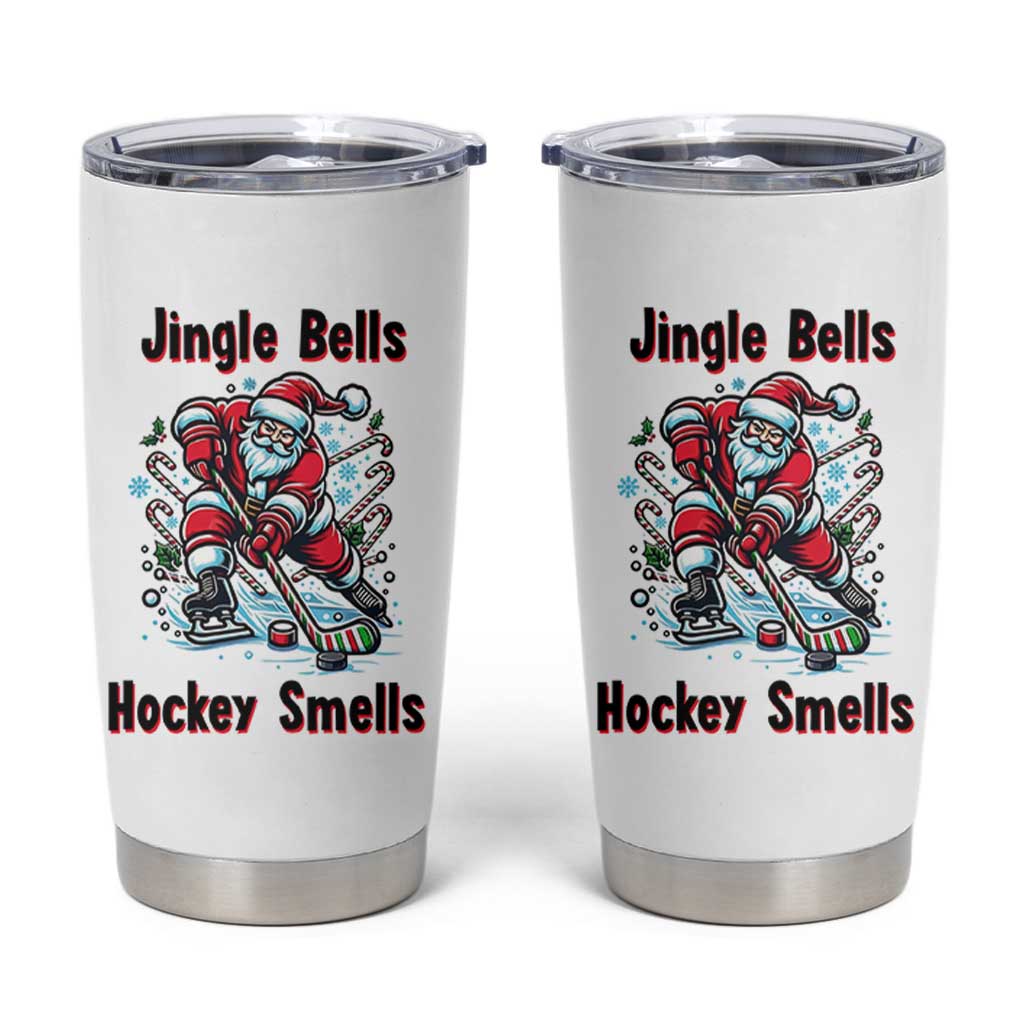 Jingle Bells Hockey Smells Tumbler Cup Funny Santa Ice Hockey Christmas Gift - Wonder Print Shop