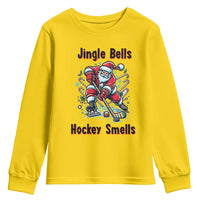 Jingle Bells Hockey Smells Youth Sweatshirt Funny Santa Ice Hockey Christmas Gift - Wonder Print Shop