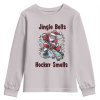 Jingle Bells Hockey Smells Youth Sweatshirt Funny Santa Ice Hockey Christmas Gift - Wonder Print Shop