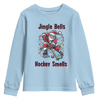Jingle Bells Hockey Smells Youth Sweatshirt Funny Santa Ice Hockey Christmas Gift - Wonder Print Shop